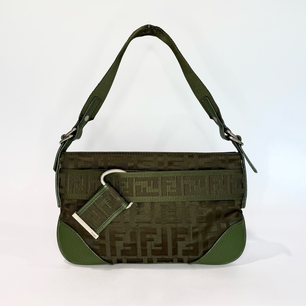 ✨SOLD✨ Vintage Fendi Green Zucca Shoulder Bag